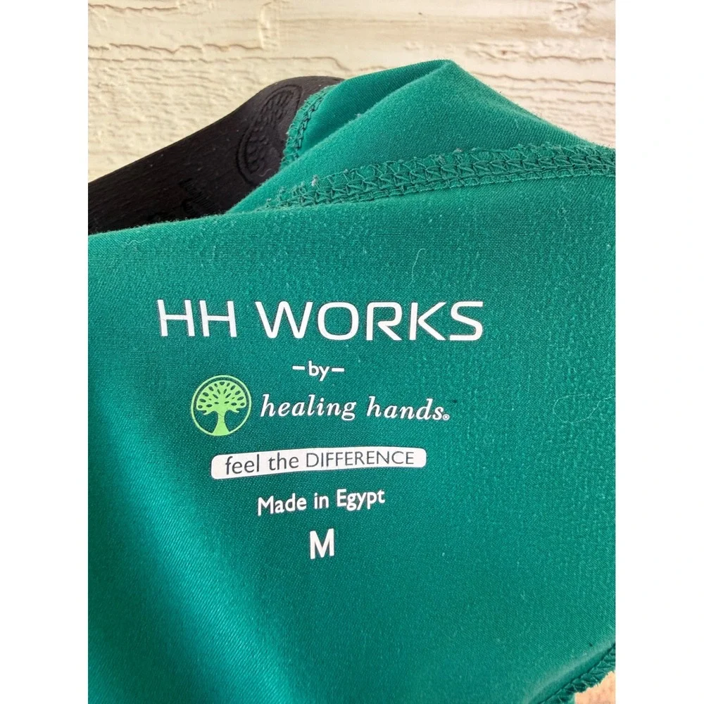 Healing Hands HH Works Rebecca Green Scrub Pants Womens Yoga Waist Size Medium‎